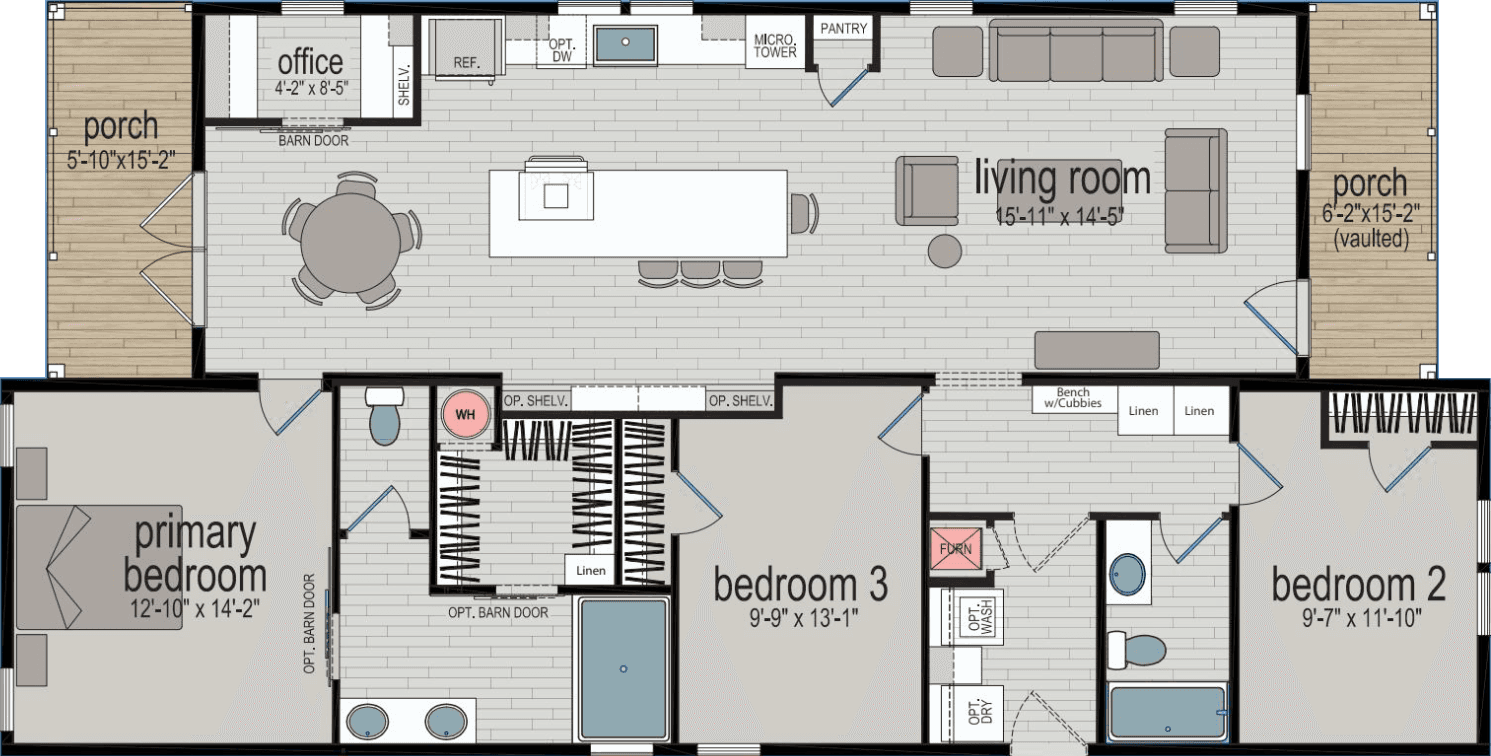 The yountville floor plan home features