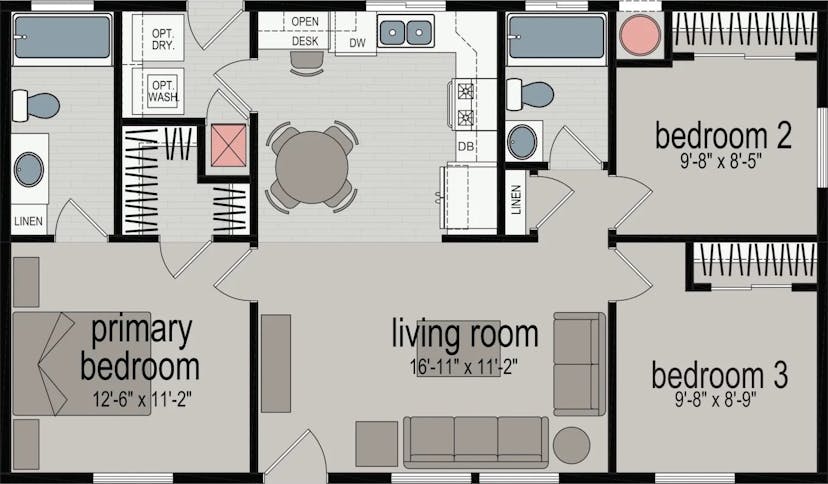 The malibu floor plan cropped home features