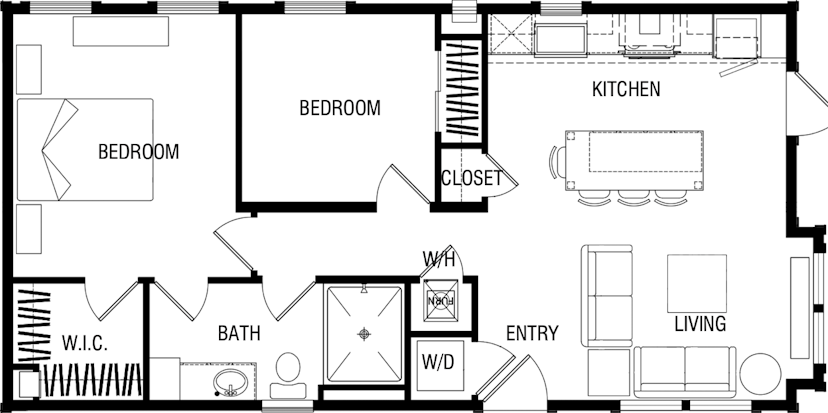 The newport floor plan home features