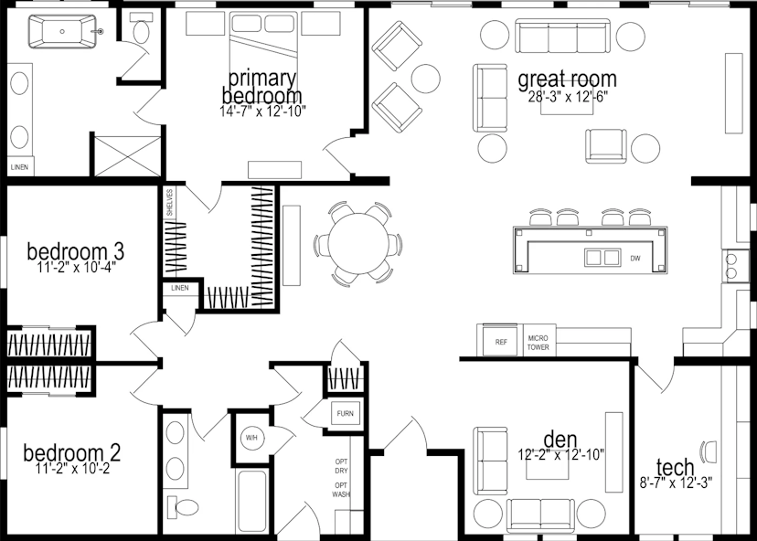 Carrington floor plan cropped home features
