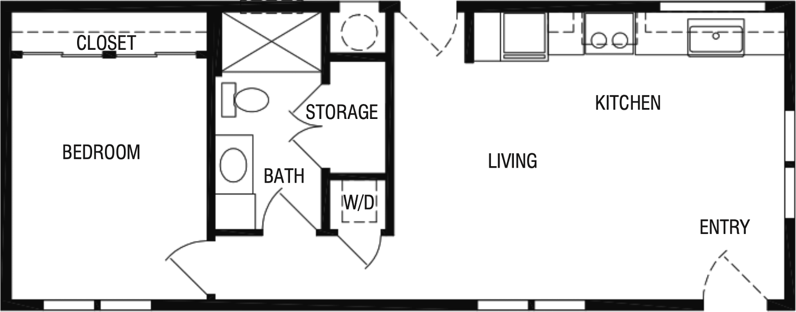 The piedmont (34') floor plan cropped home features