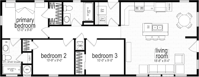 The kensington floor plan cropped home features