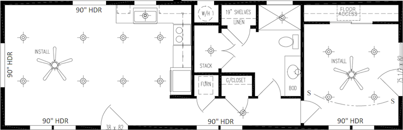 The saratoga floor plan cropped home features